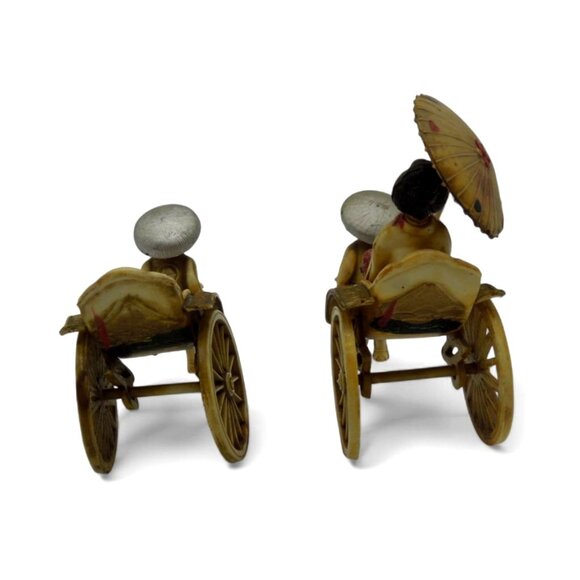JAPANESE RICKSHAW Figurines Woman and Driver Figure Japan Vintage - As Is - Picture 8 of 10